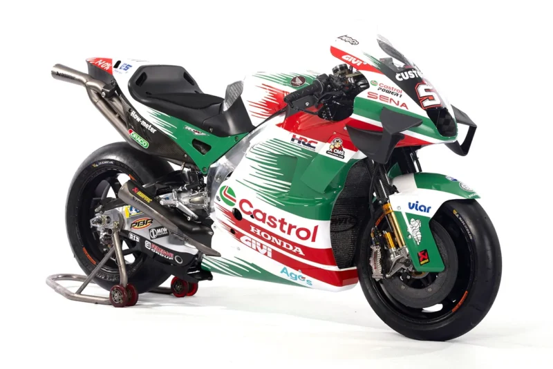 Castrol substitui Repsol como patrocinador oficial do time HRC na MotoGP 2025 imagem estática frontal lateral Honda MotoGP LCR Castrol