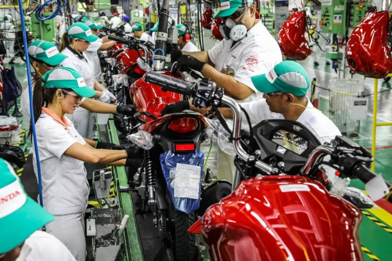 Brasil produziu mais de 1,7 milhão de motos em 2024 - Fábrica da Honda