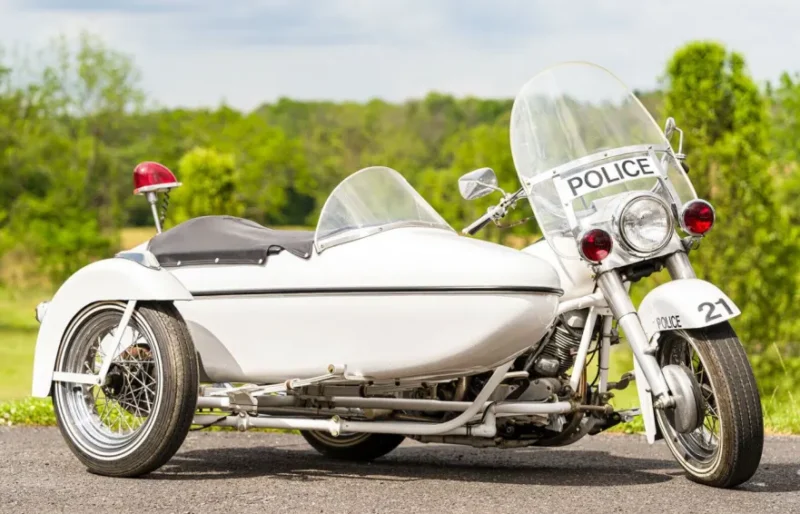 Harley Davidson FLH Police Bike Front