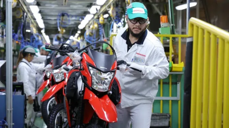 Produção de motos Honda.