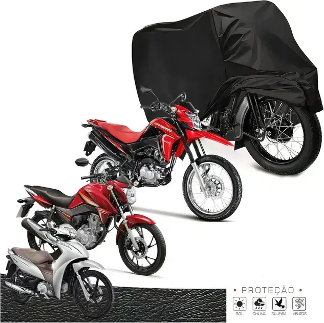 Capa Para Cobrir Moto em Couro Protetora Sol Chuva Granizo Não Risca P M G (G) Capa Para Cobrir Moto em Couro Protetora Sol Chuva Granizo Não Risca P M G (G)