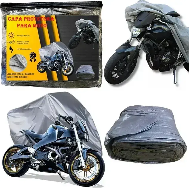 Capa Cobrir Moto Protetora Forrada 100% Impermeável Anti-uv Não Risca (G)