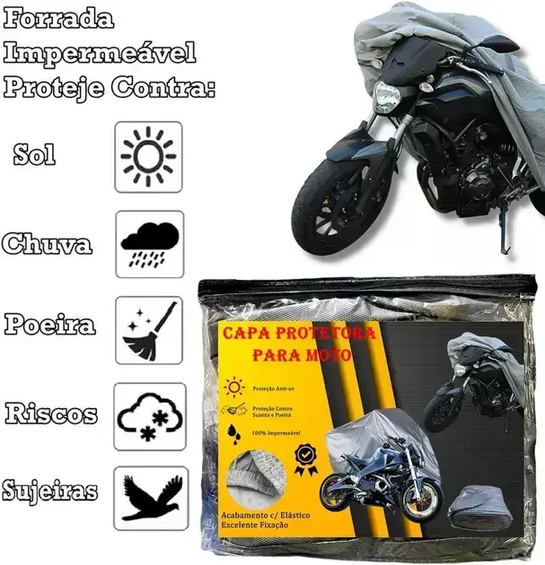 Imagem lateral do produto sobre fundo branco com ícones e texto informativo.