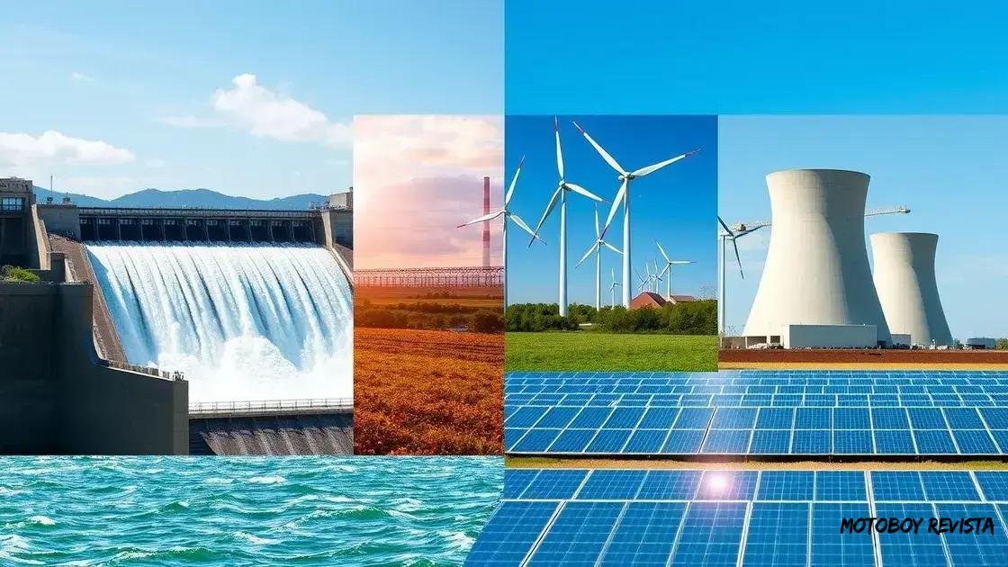 Principais fontes de energia disponíveis