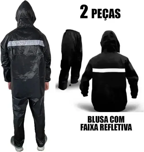 Vista traseira do produto com fundo branco, destacando o casaco.