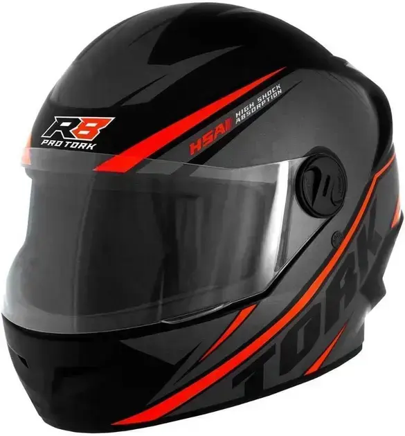 Capacete de motocicleta visto de frente. O fundo é simples e neutro, focando no capacete. Capacete de motocicleta visto de frente. O fundo é simples e neutro, focando no capacete.