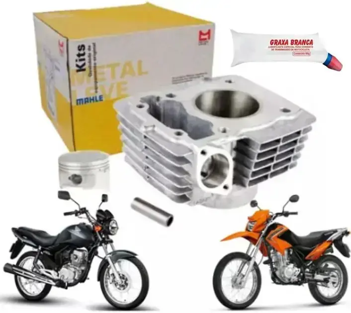 Combo Cilindro Motor Metal Leve Cg Titan Fan e Nxr Bros 125 2009 a 2015 Original e Graxa
