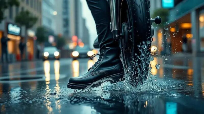 Botas para pilotagem em dias chuvosos