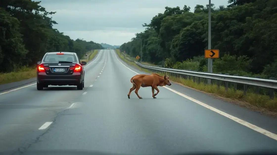 como agir ao avistar um animal na via