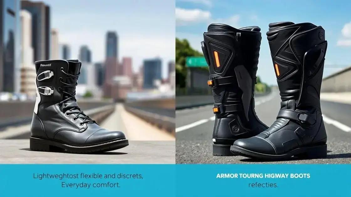 Diferenças entre botas para uso urbano e estrada