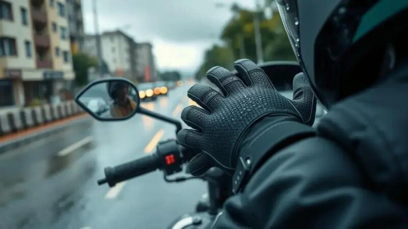 Luvas para pilotagem em dias de chuva