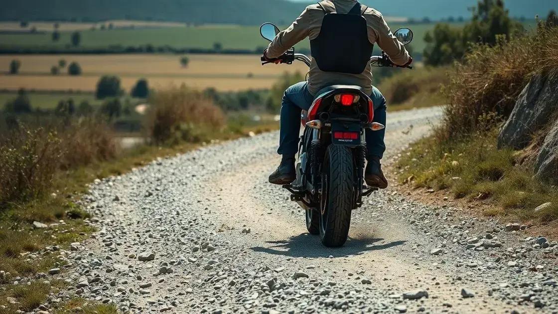 Técnicas de equilíbrio e controle na moto sobre pedras soltas