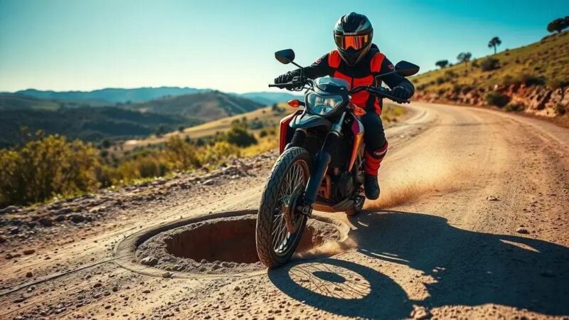 Técnicas para passar por buracos sem danificar a moto