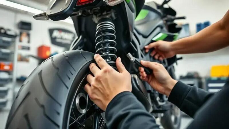 Como ajustar suspensão traseira da Kawasaki Z900