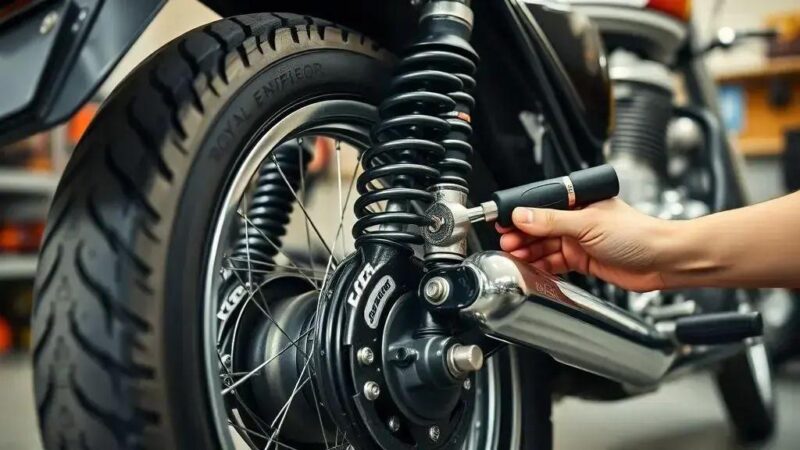Como ajustar suspensão traseira da Royal Enfield Meteor 350