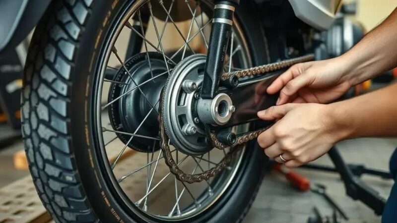 Passo a passo para ajustar a corrente da Honda CG 160