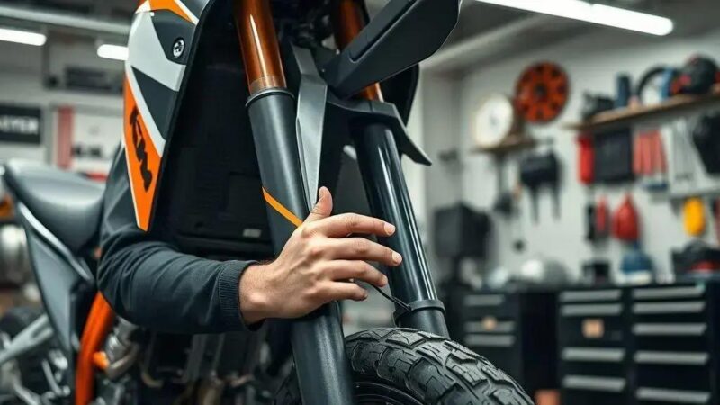 Passo a passo para trocar óleo da suspensão dianteira da KTM 390 Adventure