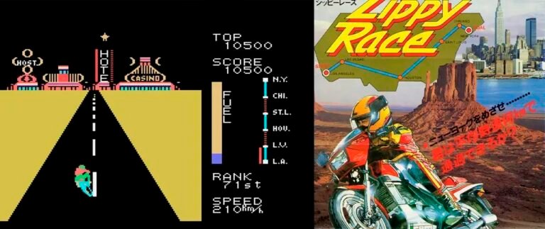 Primeiro jogo de moto clássico: Zippy Race de 1983