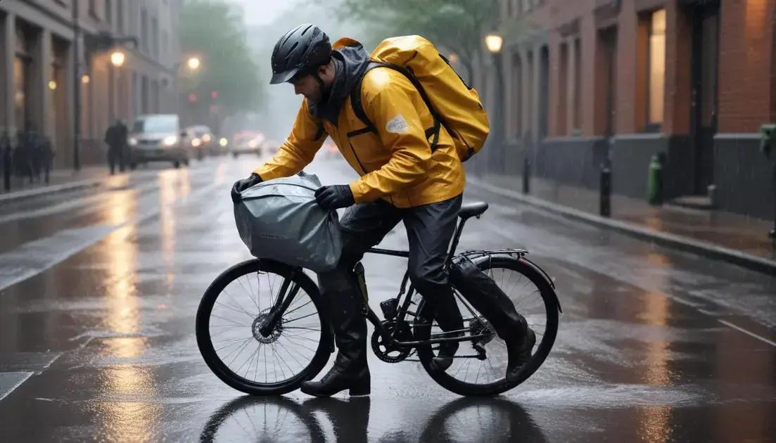 Equipamentos essenciais para entregadores (capa, luvas, botas)