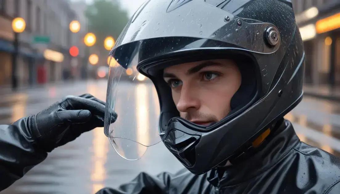 Visibilidade e viseira: como manter a visão limpa